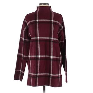 Max Studio Size L Pullover Sweater Cozy Plaid Christmas